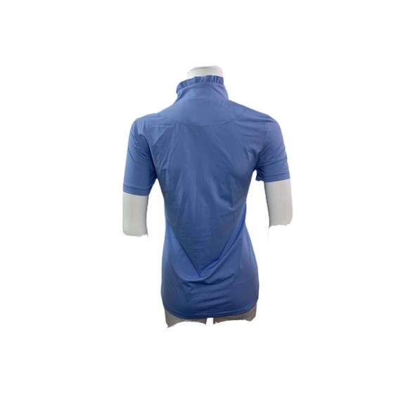 Missy Maude Blue Ruffle Neck Short Sleeve Top Women Size XL Style 1508 - Picture 13 of 14